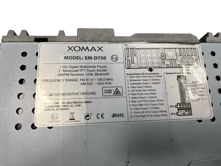 RADIO SAMOCHODOWE XOMAX XM-D750