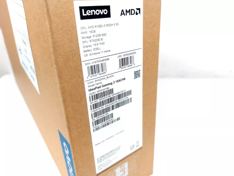 LENOVO IDEAPAD GAMING 3 15ACH6 15.6" IPS 144HZ R5-5500H 16GB RAM 512GB SSD