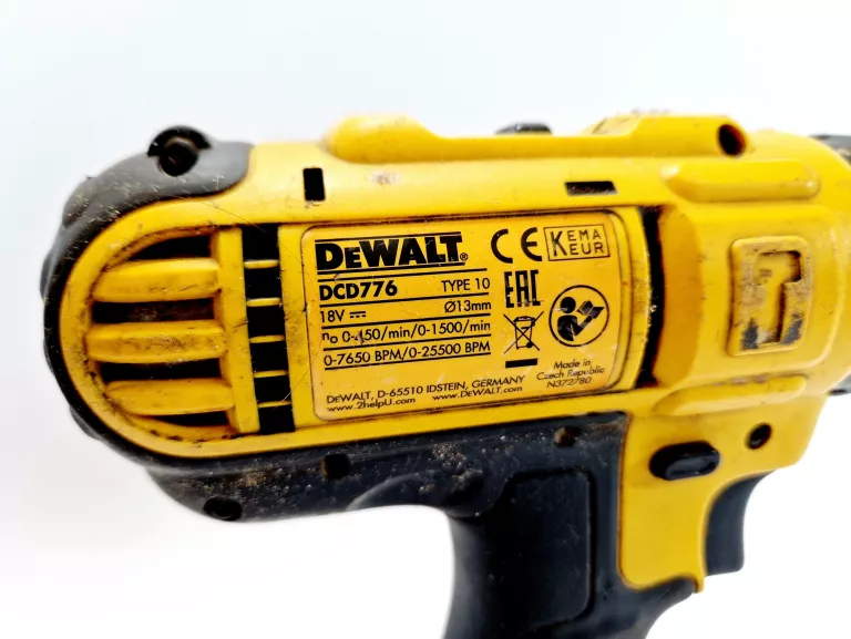 WKRĘTARKA DEWALT DCD776 18V TYPE 10 + AKUMULATOR 1,5AH+ŁADOWARKA | WALIZKA