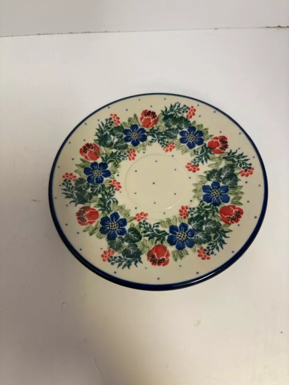 DWIE FILIŻANKI PORCELANA BOLESŁAWIEC HAND MADE