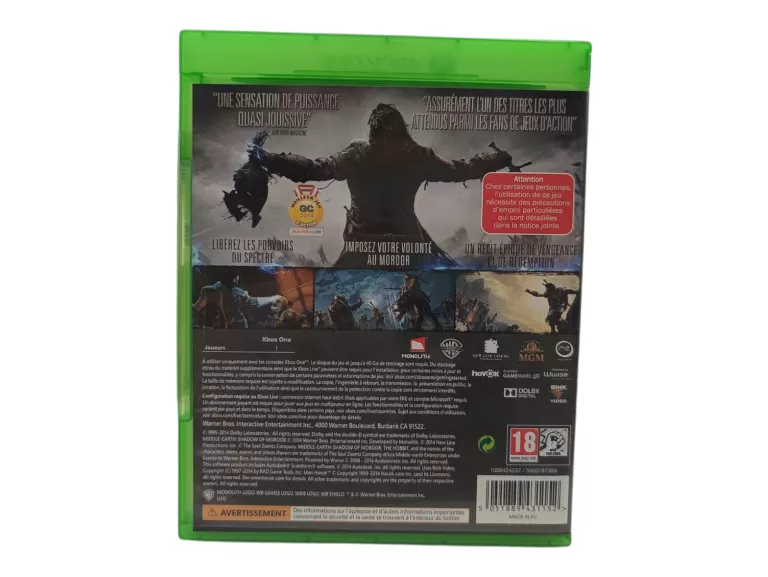 MIDDLE-EARTH: SHADOW OF MORDOR ŚRÓDZIEMIE CIEŃ XBOX ONE