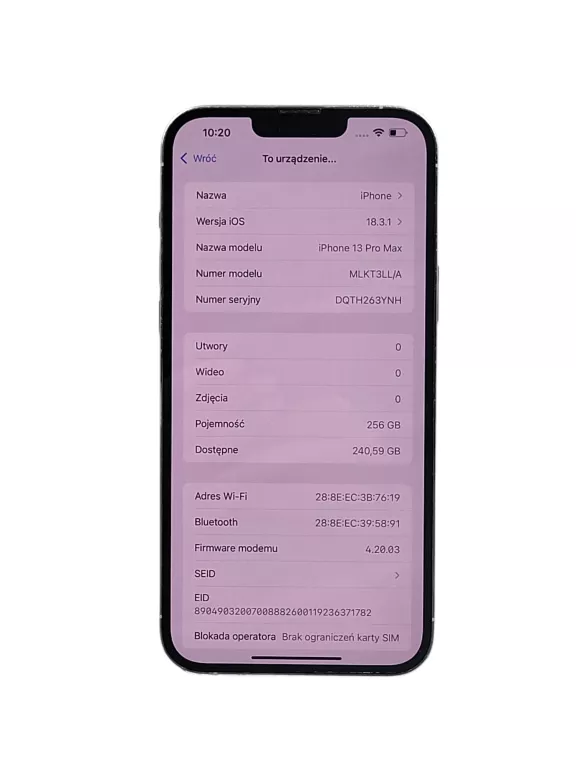 TELEFON IPHONE 13 PRO MAX 256 GB KOND 89% BIAŁY OPIS!