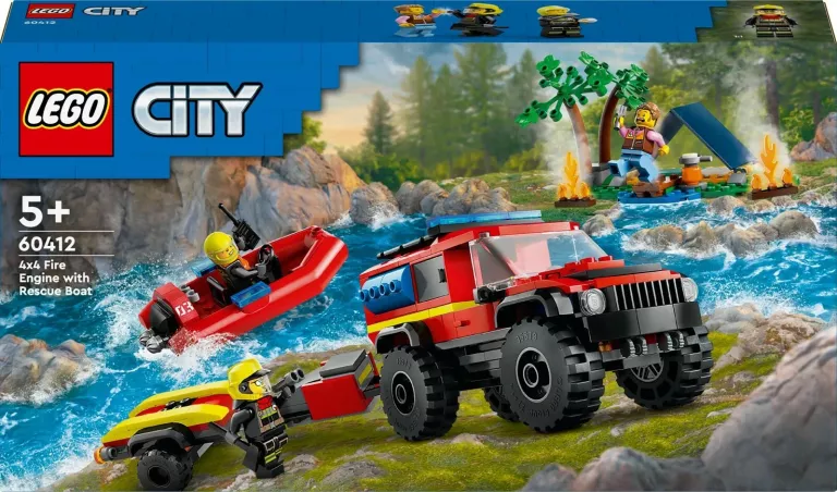 KLOCKI LEGO 60412 | TERENOWY WÓZ STRAŻACKI Z ŁODZIĄ RATUNKOWĄ
