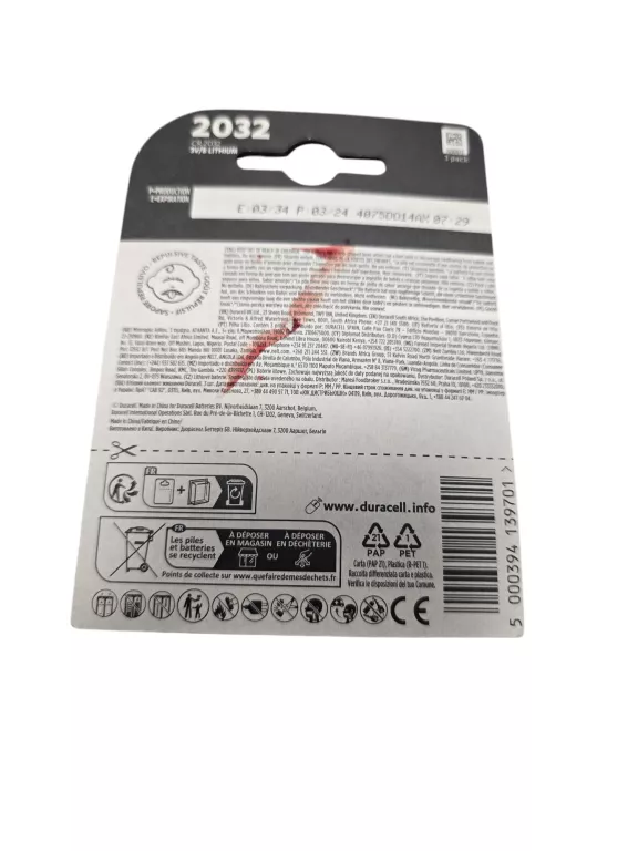 BATERIA LITOWA DURACELL CR2032 3SZT