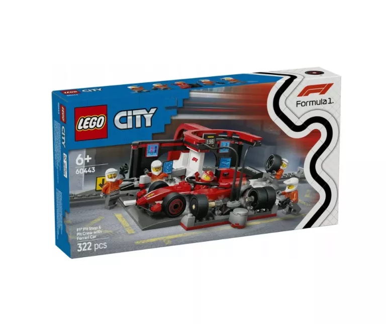 LEGO CITY 60443 PIT STOP CITY 60443 F1 I PERSONEL FERRARI