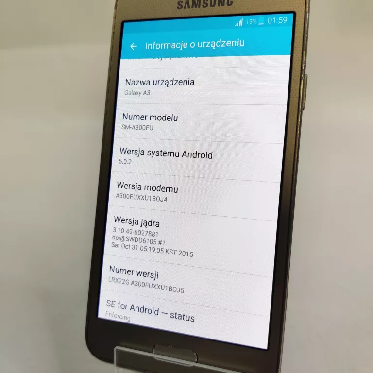 SMARTFON SAMSUNG GALAXY A3 1,5 GB / 16 GB 4G (LTE) ZŁOTY