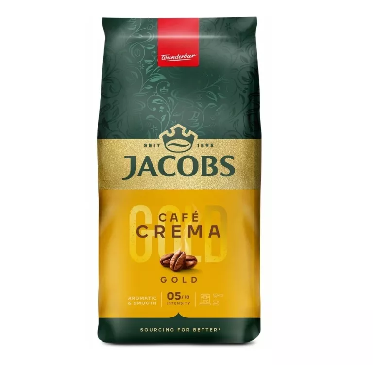 KAWA ZIARNISTA JACOBS CREMA GOLD 1KG, INTENSYWNOŚĆ 5/10