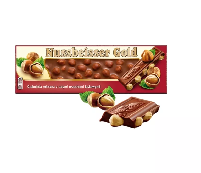 CZEKOLADA MLECZNA ALPEN GOLD NUSSBEISSER GOLD Z ORZECHAMI LASKOWYMI 220 G