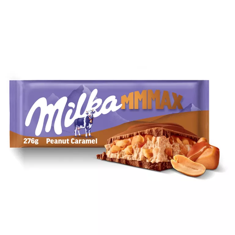 CZEKOLADA MILKA PEANUT CARAMEL 276G XXL MLECZNA Z ORZECHAMI I KARMELEM