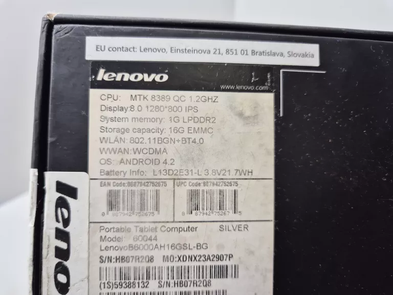 TABLET LENOVO YOGA B8000 10" 1 GB / 16 GB SREBRNY