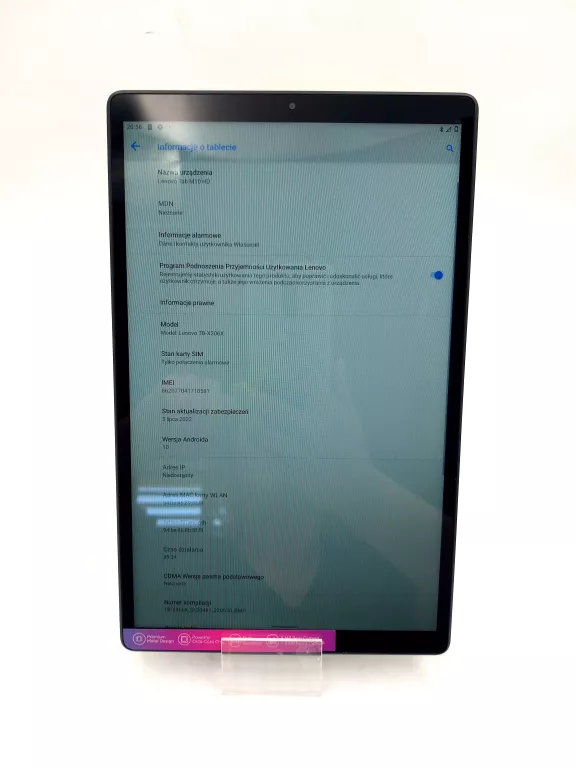 TABLET LENOVO TAB M10 HD (2ND GEN) TB-X306X 10,1" 2/32GB LTE IRON GREY