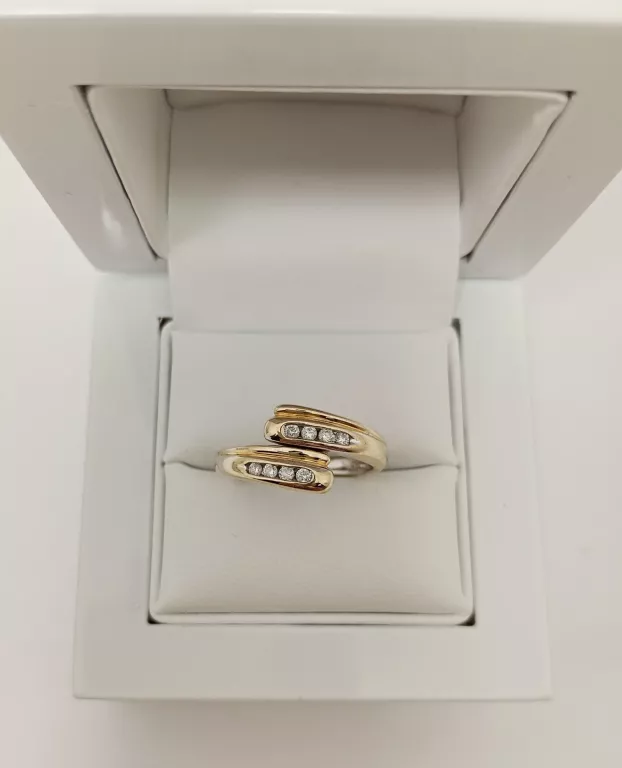 PIERŚCINEK Z BRYLANTEM 750 4,62G 0.12CT 13R OKAZJA