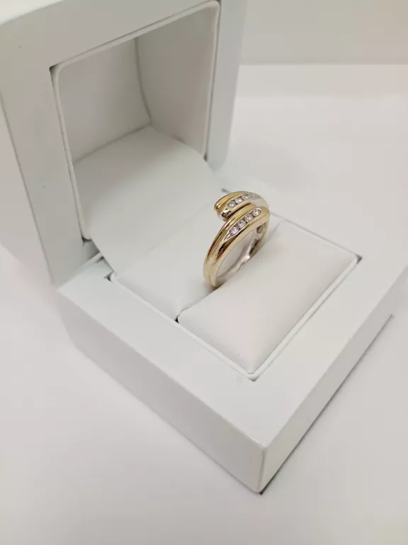 PIERŚCINEK Z BRYLANTEM 750 4,62G 0.12CT 13R OKAZJA