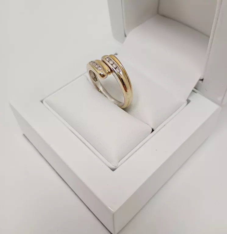 PIERŚCINEK Z BRYLANTEM 750 4,62G 0.12CT 13R OKAZJA