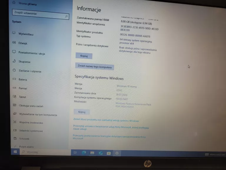 LAPTOP HP PAVILION 8GB RAM AMD A8 WIN 10 HDD500GB