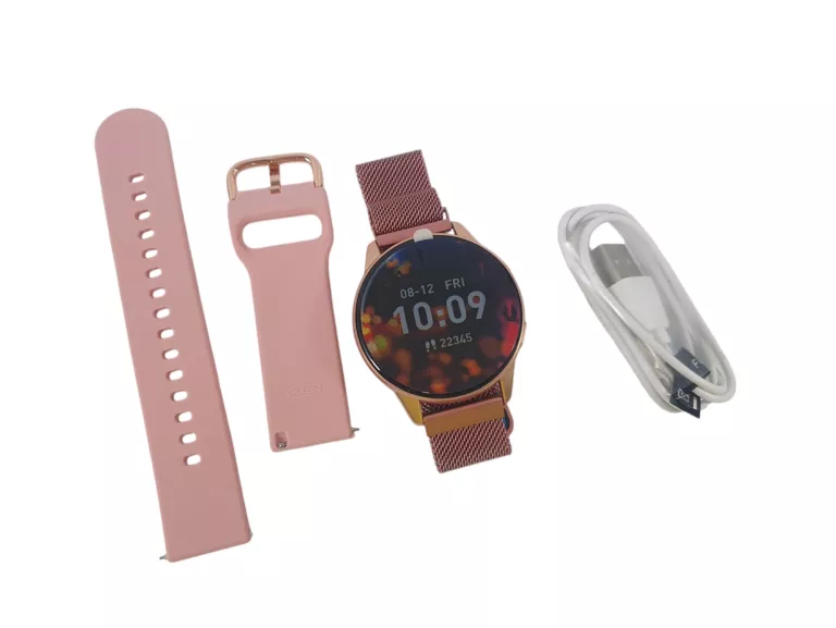 SMARTWATCH FOREVER ACTIVE FOREVIGO SB-310 OKRĄGŁY DWA PASKI RÓŻOWO-ZŁOTY