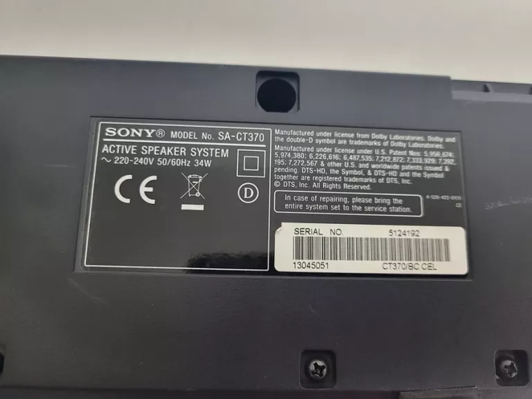 SOUNDBAR SONY SA-CT370