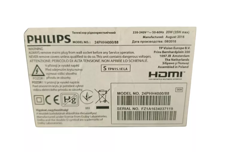 TELEWIZOR PHILIPS 24PHH4000/88