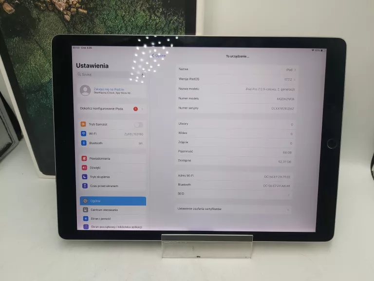 TABLET APPLE IPAD PRO 12.9 64GB WIFI (2ND GEN) 2017 A1670 W PUDEŁKU