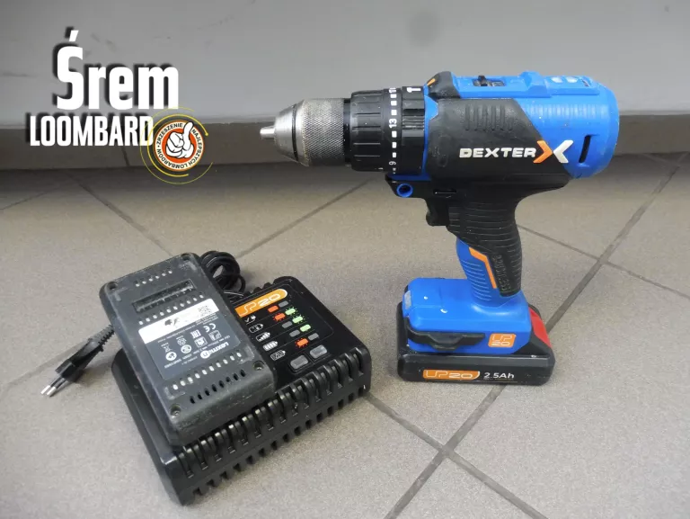 WKRĘTARKA DEXTER 20VID3-60BLA.1, 2 AKU, ŁADOWARKA, STAN DB!