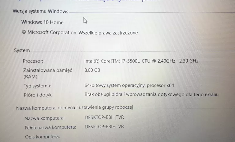 LAPTOP ASUS A501L I7-5500U 8GB 1TB W10 NVIDIA GTX 950M