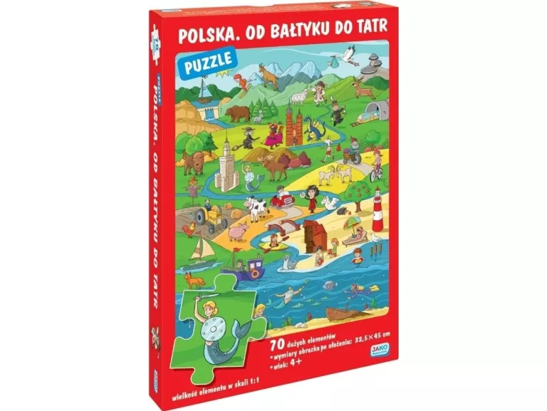 POLSKA OD BAŁTYKU DO TATR PUZZLE 70 ELEMENTÓW