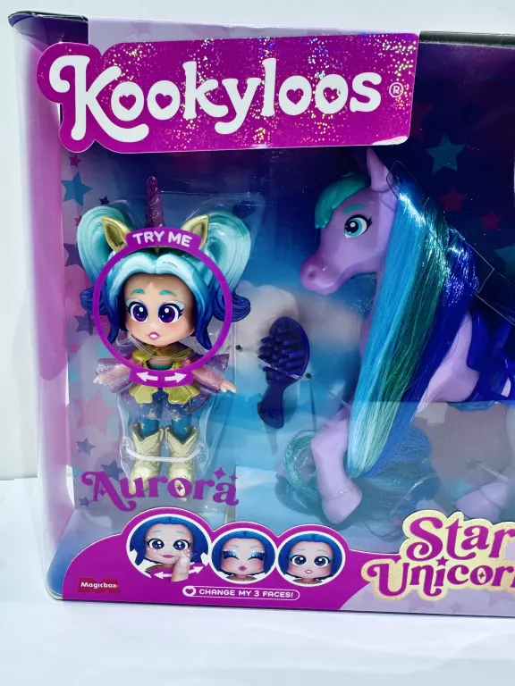 KOOKYLOOS ZESTAW STAR UNICORN GWIEZDNY JEDNOROŻEC LALKA AURORA LELECZKA