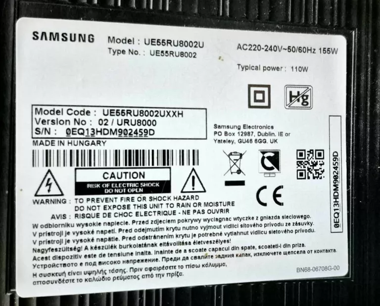 TELWIZOR SAMSUNG UE55RU8002U