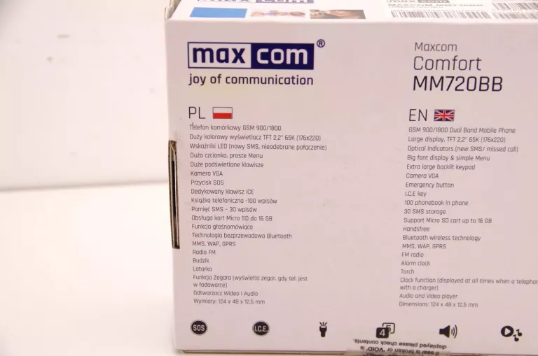 TELEFON KOMÓRKOWY MAXCOM MM720BB 16 MB / 16 MB 2G CZARNY ZESTAW