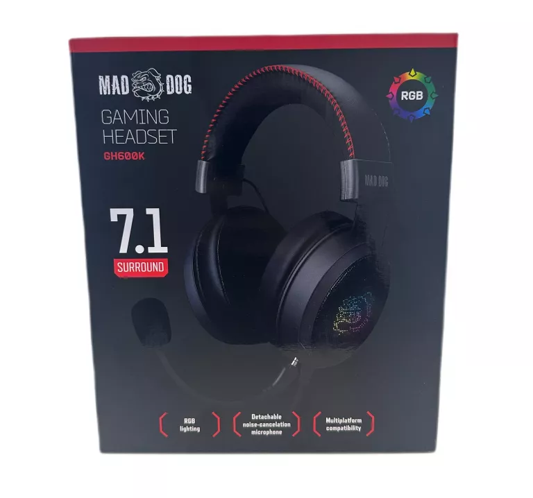 SŁUCHAWKI GAMINGOWE MAD DOG GH600K KOMPLET (PLOMBY)