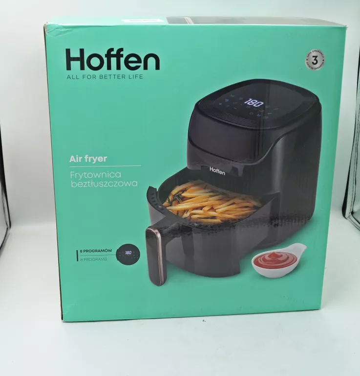FRYTKOWNICA BEZTŁUSZCZOWA AIR FRYER HOFFEN 3.8L 1400W STAN:IGŁA
