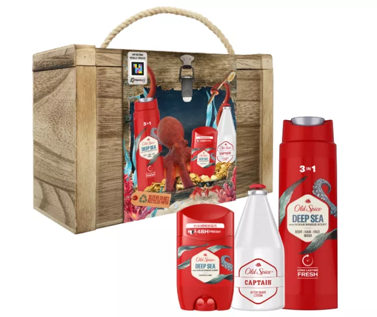 OLD SPICE ZESTAW PODARUNKOWY DEZODORANT , ŻEL POD PRYSZNIC ORAZ WODA