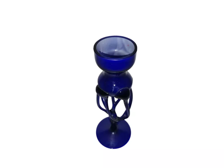SZKLANY ŚWIECZNIK - KOBALT 21 CM