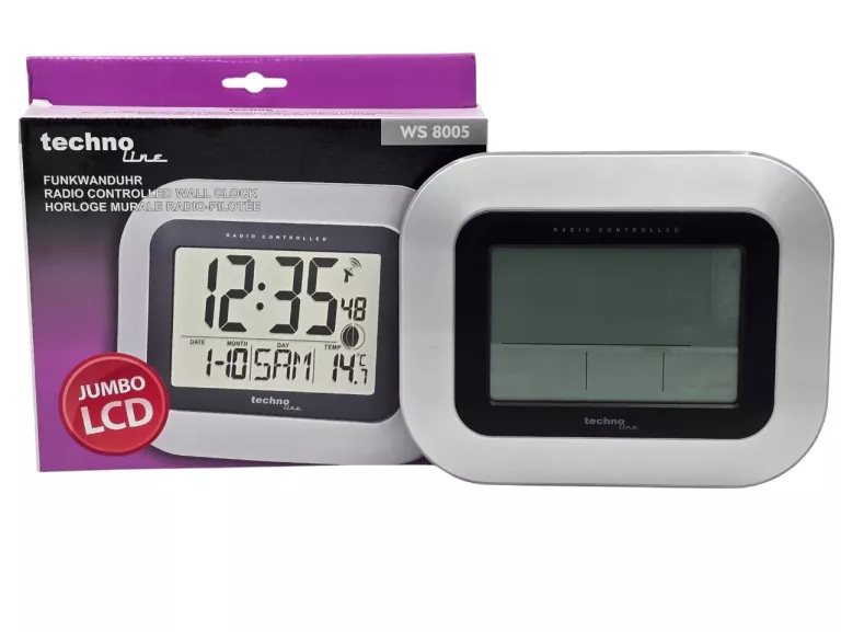 ZEGAREK ZEGAR DOMOWY STOŁOWY NAŚCIENNY TECHNOLIN EWS 8005 ALARM DATOWNIK