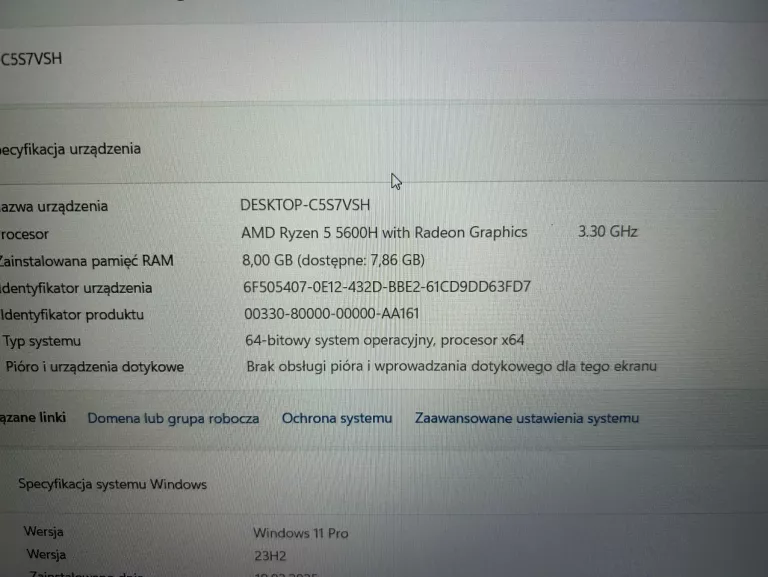 LAPTOP LENOVO LEGION 5 15ACH6 15,6 " AMD RYZEN 5 5600H 8 GB / 512 GB
