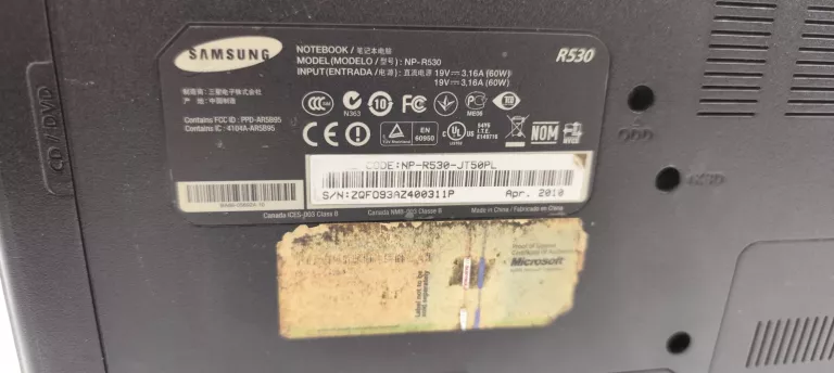 LAPTOP SAMSUNG INTEL ICORE I3 CPU