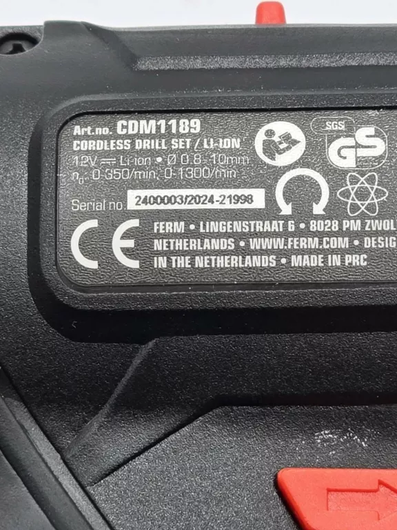 WIERTARKA WIERTARKO-WKRĘTARKA FERM 12 V KOMPLET