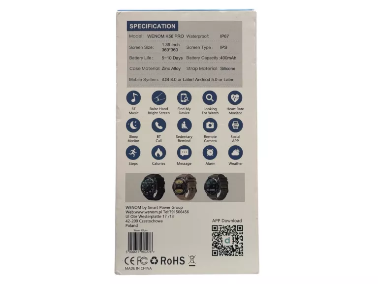 SMARTWATCH WENOM K56 PRO
