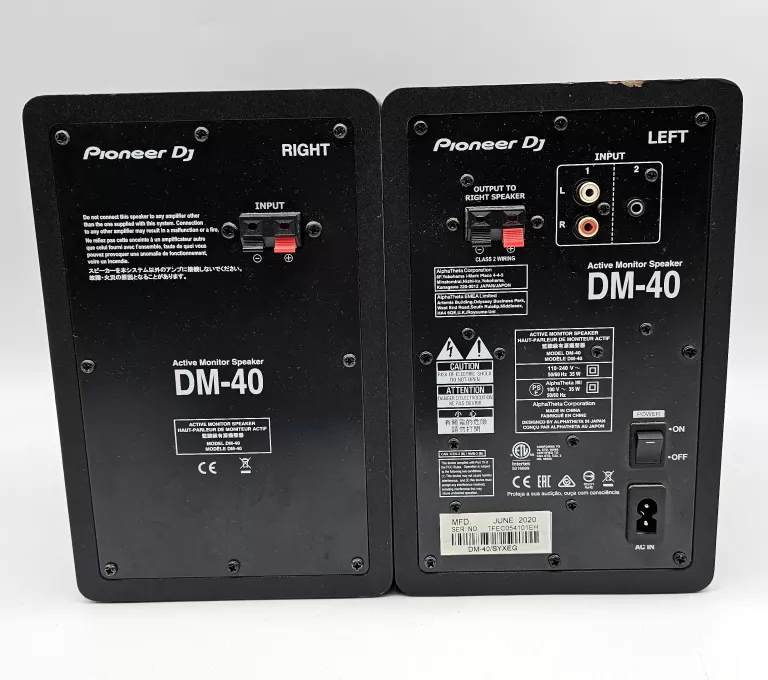 GŁOŚNKI PIONEER DM-40 | KABLE | ZASILACZ