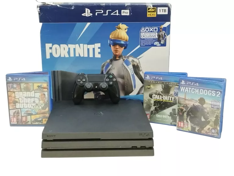 KONSOLA SONY PLAYSTATION 4 PRO 1 TB + KONTROLER DUALSHOCK V2 + 3 GRY