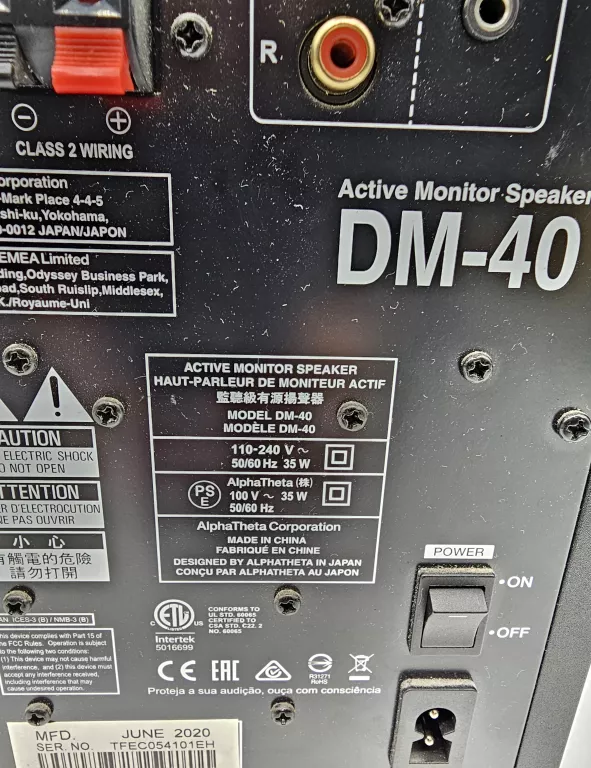 GŁOŚNKI PIONEER DM-40 | KABLE | ZASILACZ