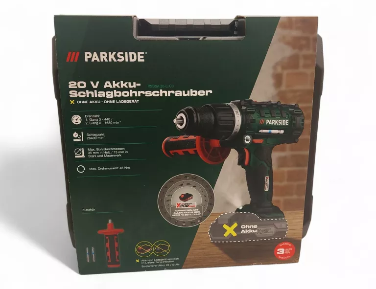 WKRĘTARKA PARKSIDE PSBSA 20-LI C3 + AKUMULATOR 20V W WALIZCE