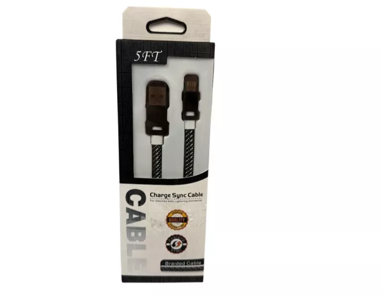 KABEL DO IPHONE B0054 PLECIONY / CZARNY / 150 CM