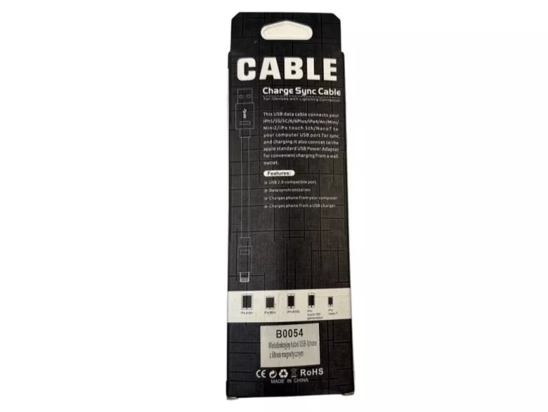 KABEL DO IPHONE B0054 PLECIONY / CZARNY / 150 CM