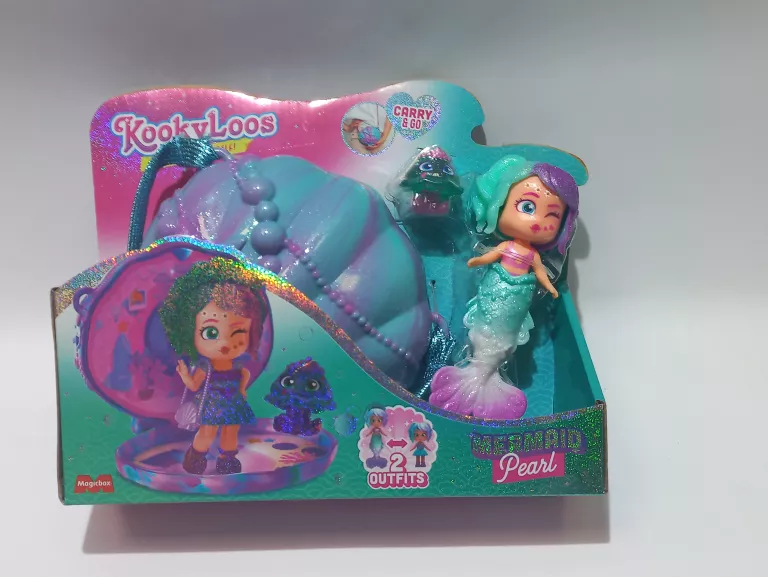 KOOKYLOOS MERMAID STAR Z MUSZELKĄ-TOREBKĄ, UBRANIAMI ORAZ AKCESORIAMI.