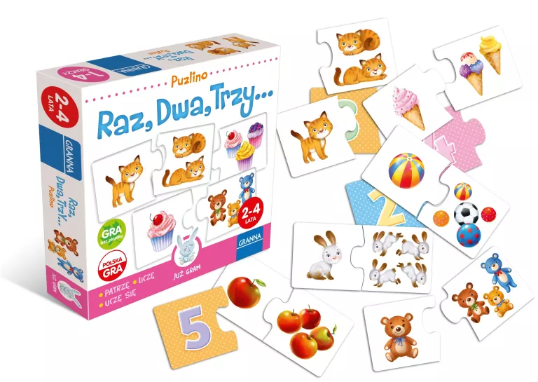 PUZZLE GRANNA PUZZLE 24 ELEMENTÓW RAZ,DWA,TRZY GRANNA