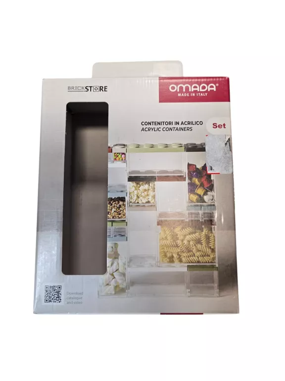 ZESTAW POJEMNIKÓW NA ŻYWNOŚĆ AKRYLOWYCH OMADA BRICKSTORE BIAŁE 7 SZT.