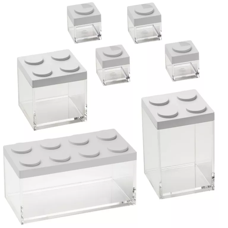 ZESTAW POJEMNIKÓW NA ŻYWNOŚĆ AKRYLOWYCH OMADA BRICKSTORE BIAŁE 7 SZT.