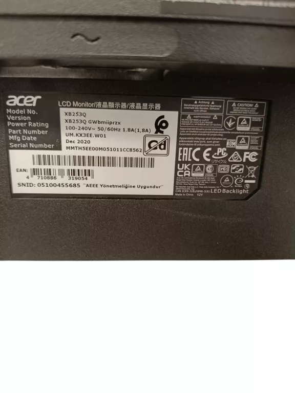 MONITOR ACER PREDATOR XB253Q 24.5"