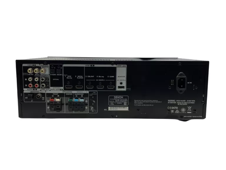 AMPLITUNER DENON AVR-X520BT 5.1 650W 4K RADIO FM